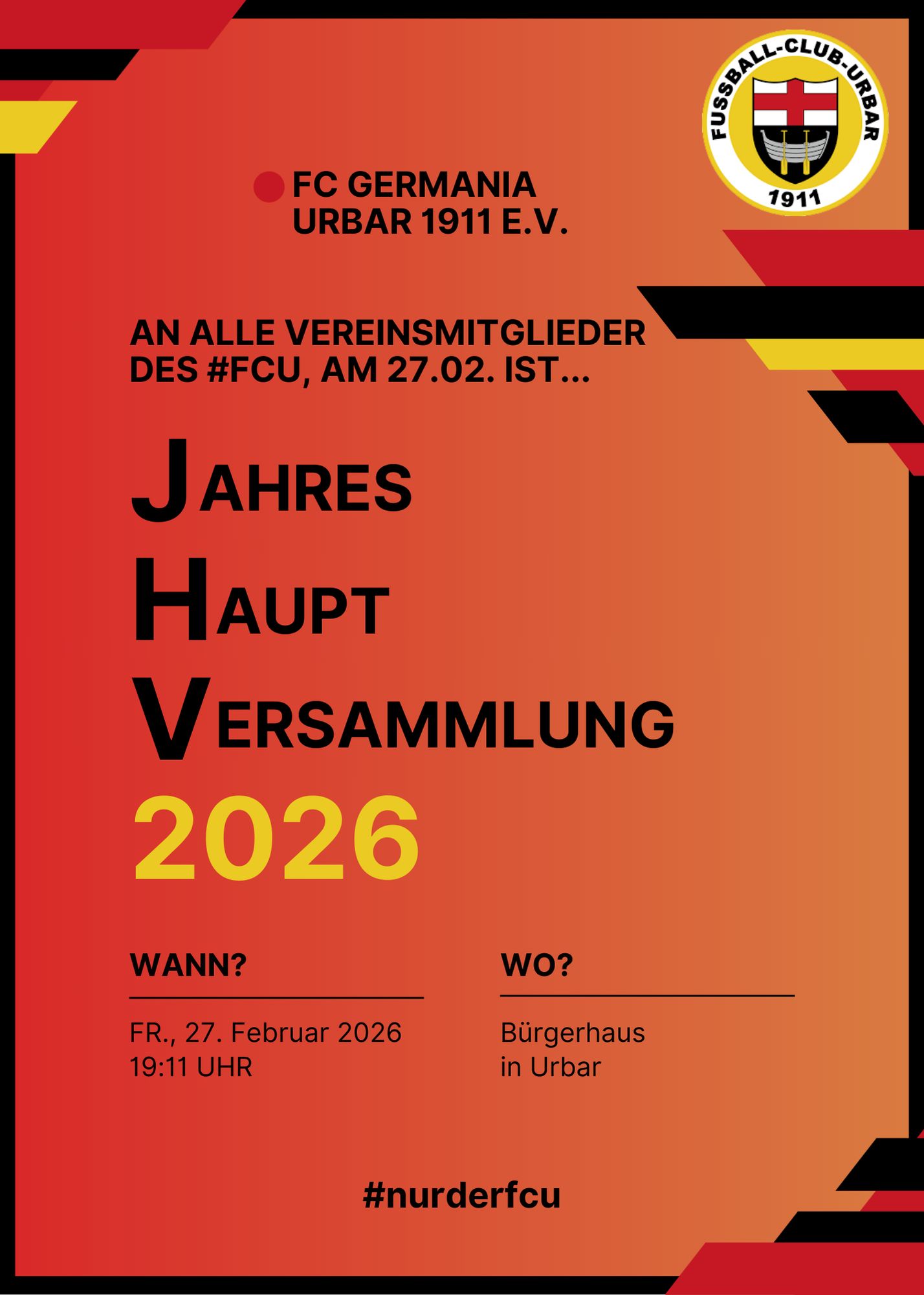 Einladung zur Jahreshauptversammlung 2026